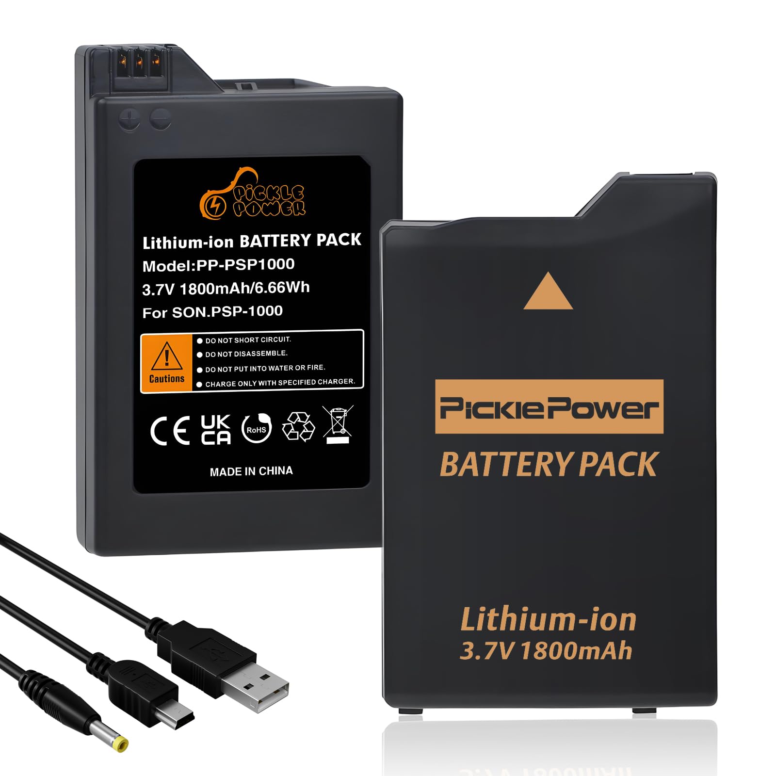 Amazon.com: Pickle Power PSP Battery, 2Pcs 1800mAh Batteries with